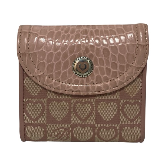 Brighton Pink Heart Motif Wallet with Removable Crossbody Strap - Picture 1 of 10